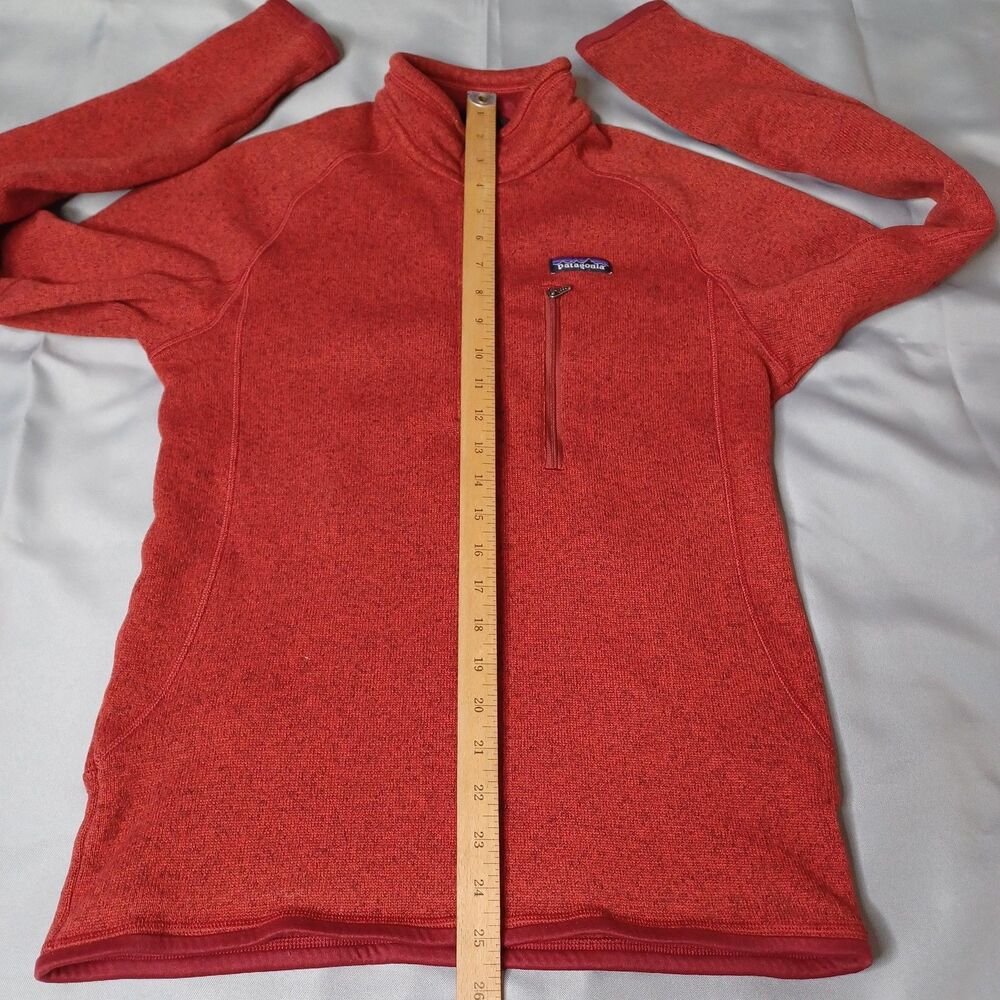Patagonia Better Sweater Pullover Mens Small Orange 1/4 Zip Fleece Jacket - Picture 13 of 16